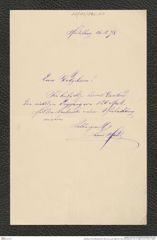 Nachlass Franz Steindachner, Brief von Louis Habel an Franz Steindachner (15.12.1898), Inv.Nr. 192.01, Seite 1